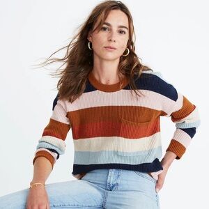 Madewell Sweater - Multicolor Striped Crewneck Sweater
